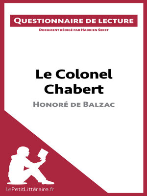cover image of Le Colonel Chabert de Balzac